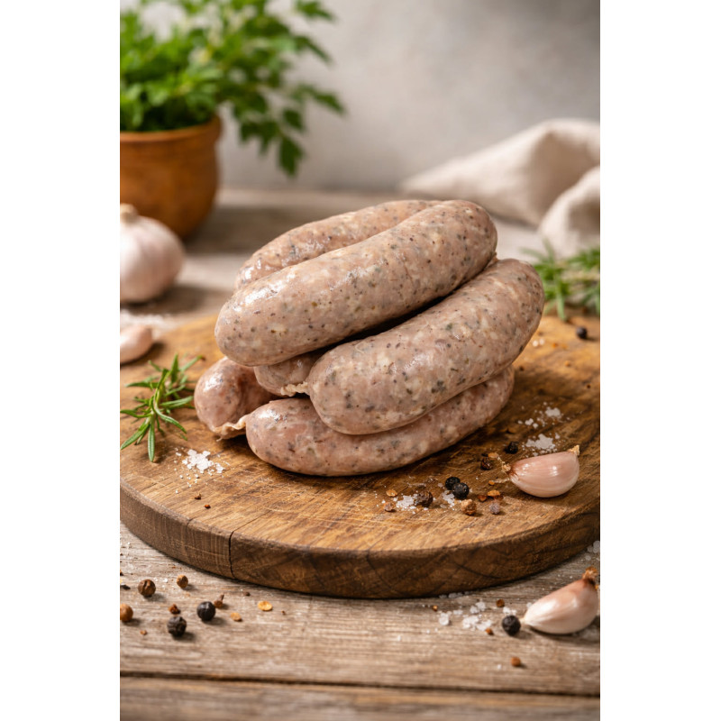 Biała kiełbasa grillowa - 0,5kg - 23 zł.